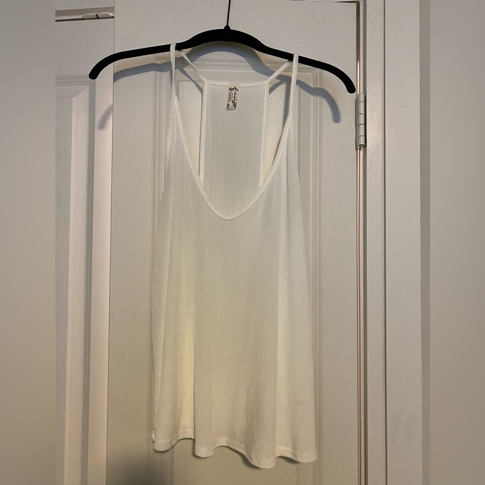 White Free People Silky Material Tank Top